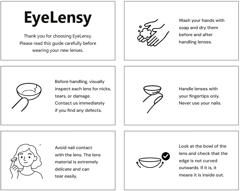 EOSLENS lens wearing guide – step 1